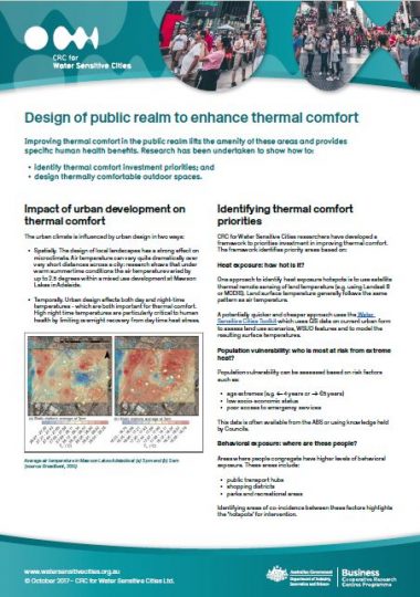 Design of the public realm to enhance thermal comfort - CRC for Water ...