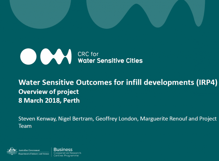 Water Sensitive Outcomes For Infill Developments IRP4 CRC For Water Sensitive Cities