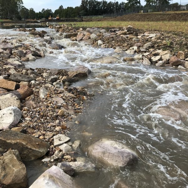 The first stage of Small Creek Naturalisation opened in June 2018 incorporating rock chutes, pools and riffles (Image credit: Bligh Tanner)